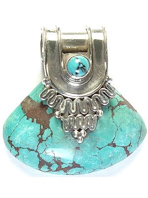Spider's Web Turquoise Pendant