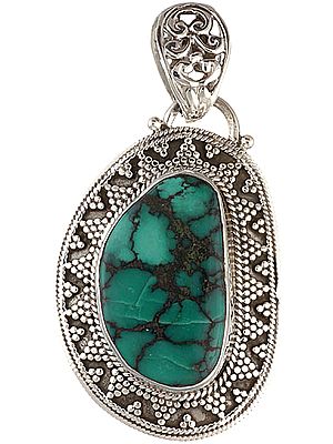 Spider's Web Turquoise Pendant