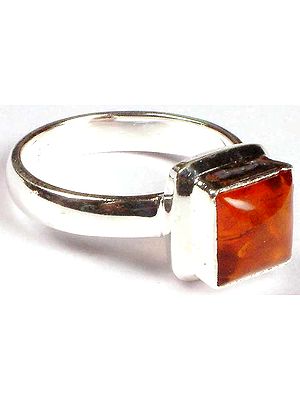 Square Amber Ring