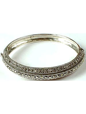 Sterling Bangle with Marcasite