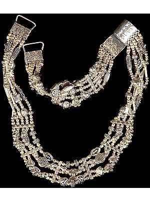 Sterling Beaded Necklace with Matching Bracelet