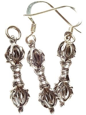 Sterling Dorje Pendant with Matching Earrings Set