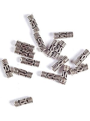 Sterling Filigree Cylinders with Plain Rope (Price Per Eight Pieces)