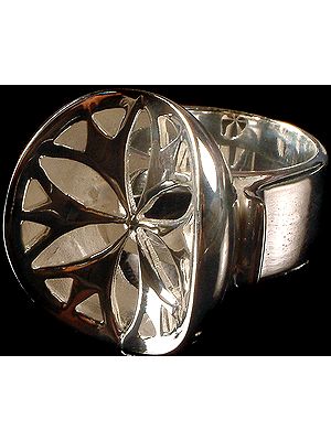 Sterling Flower Lattice Ring
