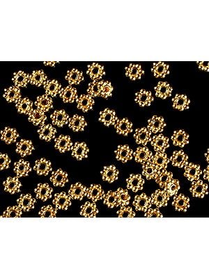 Sterling Four mm Gold Plated Spacers (Price Per Sixteen Pieces)