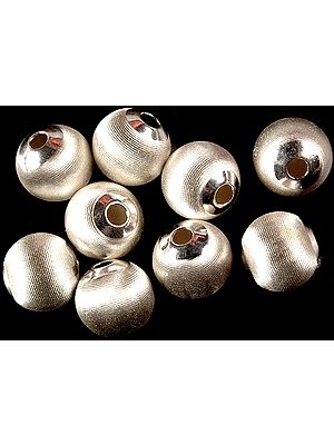 Sterling Frosted Incised  Beads (Price Per Piece)
