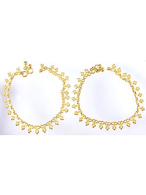 Sterling Gold Plated Anklets (Price Per Pair)