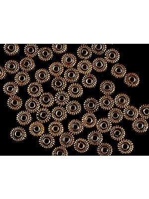 Sterling Gold Plated Circular Beads (Price Per Dozen)