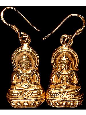 Sterling Gold Plated Lord Buddha Earrings