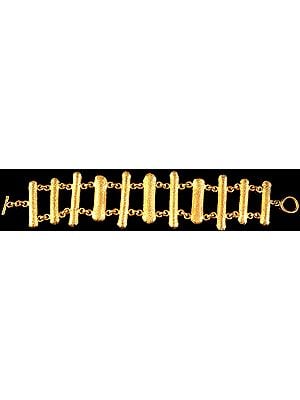 Sterling Gold Plated Strips Bracelet