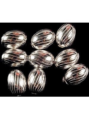Sterling Incised Oval Beads (Price Per Piece)