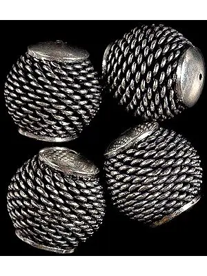 Sterling Knotted Rope Drums (Price Per Piece)