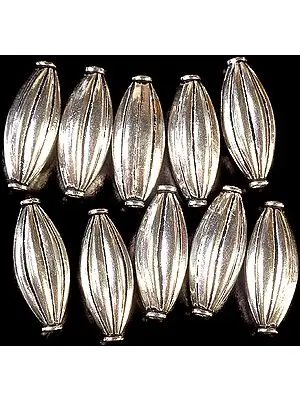Sterling Mridangam Beads (Price Per Pair)