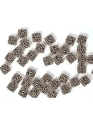 Sterling Square Beads | Sterling Silver and Bali Bead