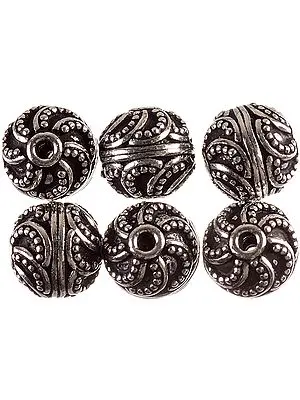 Sterling Twirling Ball Beads (Price Per Pair)