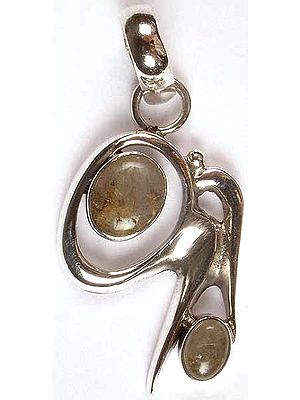 Stylized Golden Rutile Pendant