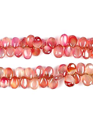 Superfine Ruby-Hued Chalcedony Plain Briolette