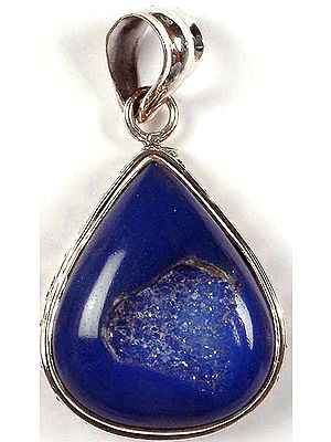 Tear Drop Blue Chalcedony Chipped Pendant