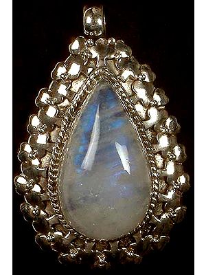Tear Drop Rainbow Moonstone Pendant