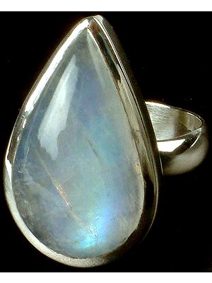 Tear Drop Rainbow Moonstone Ring