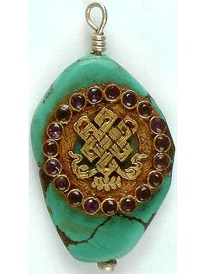 The Endless Knot (Ashtamangala) on Turquoise