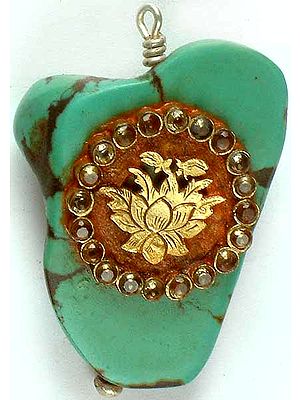 The Sacred Lotus on Turquoise (Ashtamangala)