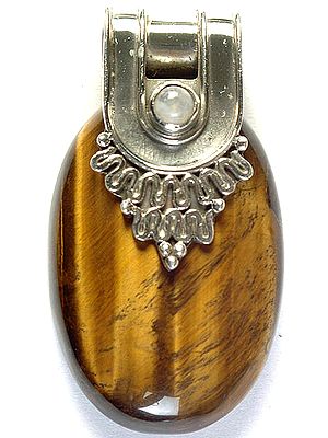 Tiger Eye and Rainbow Moonstone Pendant