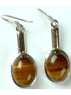 Tiger Eye Cabochon Earrings