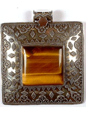 Tiger Eye Pendant with Granulation