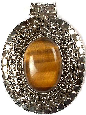 Tiger Eye Pendant with Spirals