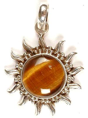 Tiger Eye Sun Pendant