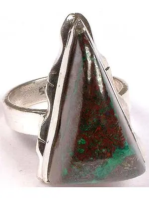 Triangular Azure Malachite Ring