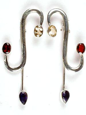 Tri-Color Designer Earrings