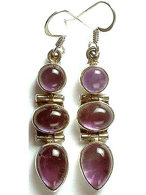 Triple Amethyst Earrings