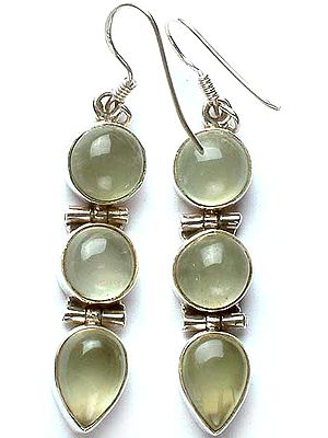 Triple Prehnite Earrings
