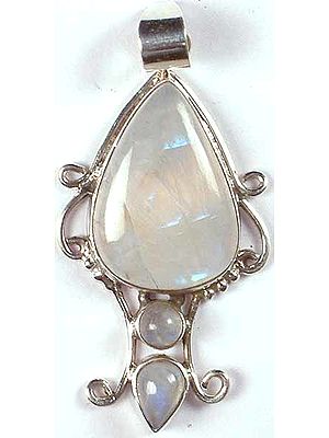 Triple Rainbow Moonstone Pendant