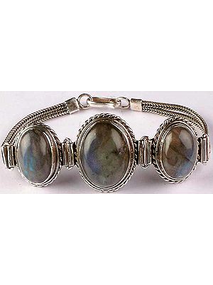 Triple Stone Labradorite Bracelet