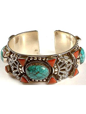 Turquoise & Coral Vajra Bracelet