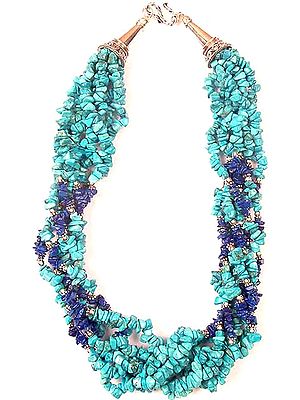 Turquoise & Lapis Lazuli Chip Necklace