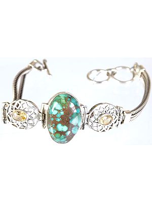 Turquoise and Citrine Bracelet