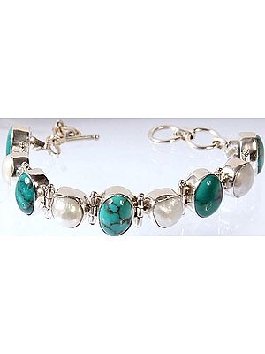 Turquoise Bracelet with Pearl