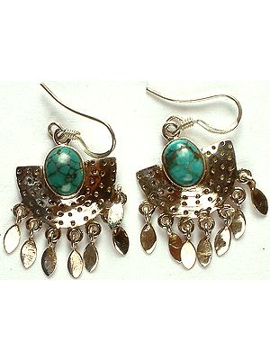 Turquoise Earrings with Sterling Dangles