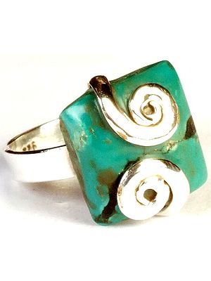 Turquoise Ring with Spiral