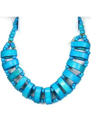 Turquoise-Colored Beaded Necklace