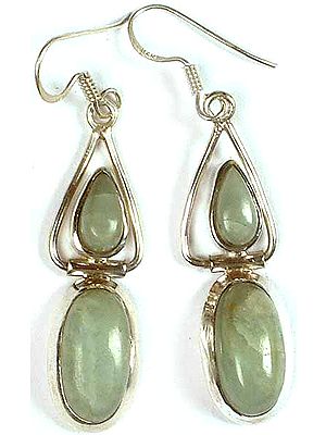 Twin Aquamarine Hinged Earrings