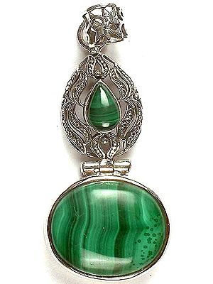 Twin Malachite Hinged Pendant