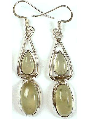 Twin Prehnite Hinged Earrings