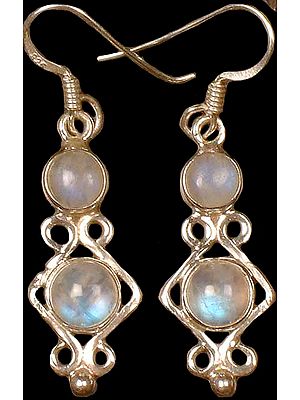 Twin Rainbow Moonstone Earrings