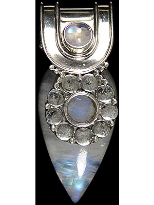 Twin Rainbow Moonstone Pendant