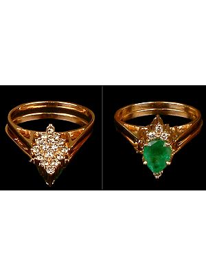 Two Way Ring (Emerald & Diamonds)